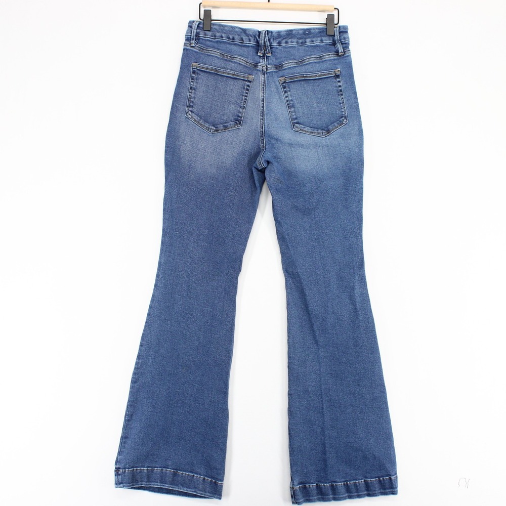 Good American Good Legs Flare Jeans Womens 10 Blue High Rise Stretch Denim - Picture 4 of 11